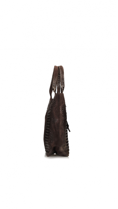 Leather handbag with crocodile structure TOSCANIO 2