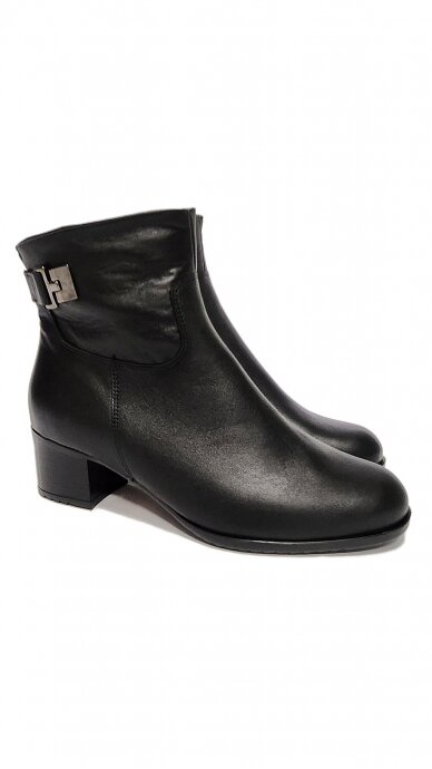 Leather boots with buckle and felt - AALTONEN