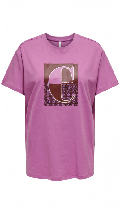 Purple women's t-shirt with a pattern - ONLY 3