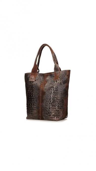 Handbag with crocodile structure made of genuine leather TOSCANIO 2