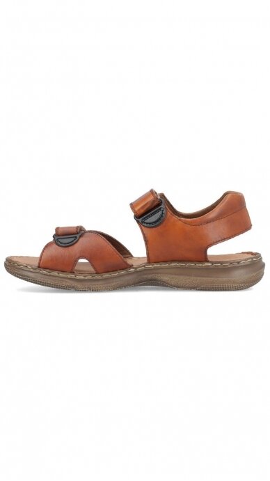 Brown leather sandals for men RIEKER 3