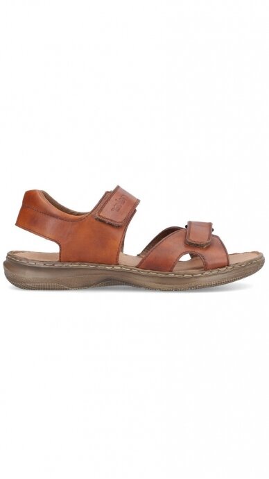 Brown leather sandals for men RIEKER 2