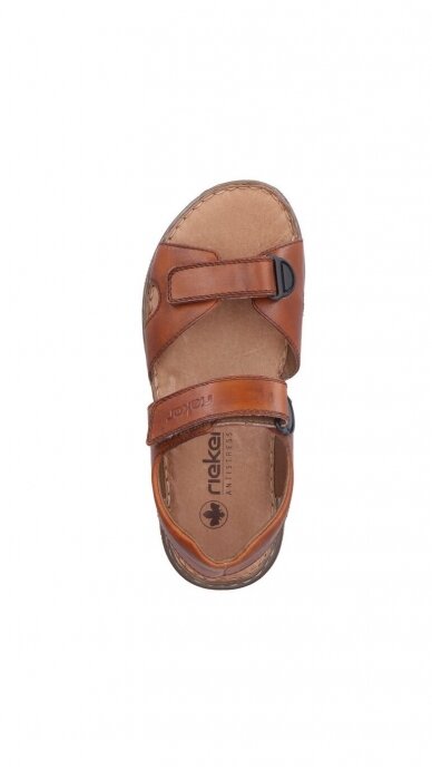 Brown leather sandals for men RIEKER 4