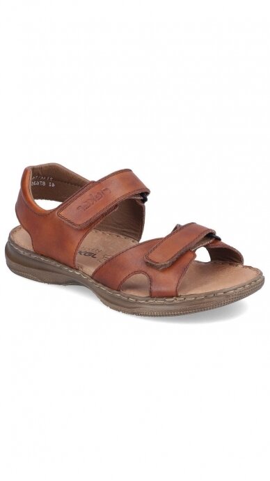 Brown leather sandals for men RIEKER 1