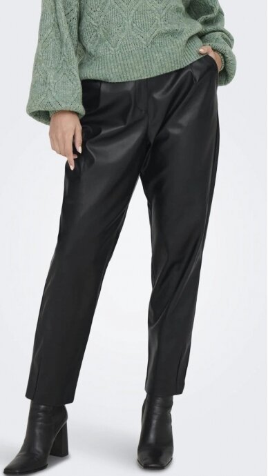 Faux leather pants with zipper - ONLY