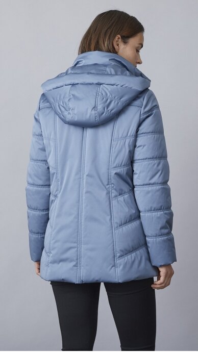 Light blue quilted jacket with detachable hood - JUNGE 1