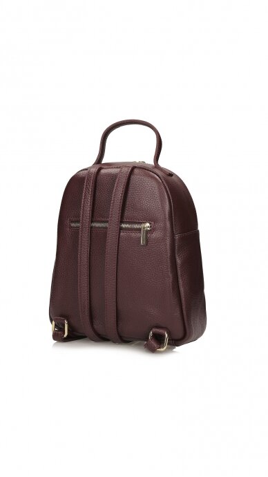 Dark Cherry Genuine Leather Backpack – TOSCANIO 2