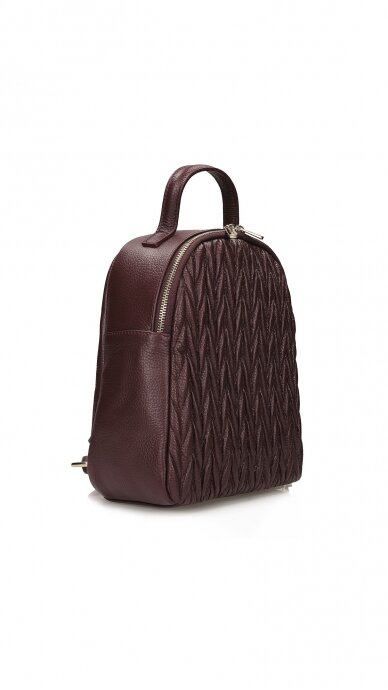 Dark Cherry Genuine Leather Backpack – TOSCANIO 3