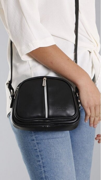 Small leather handbag TOSCANIO 915 BLACK