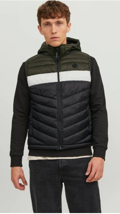 Men's hooded vest JACK & JONES 12211789 BLACK