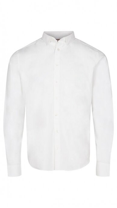 Men's white classic shirt with long sleeves SOLID 3