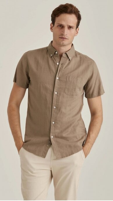 Men's linen shirt with short sleeves ERLA OF SWEDEN