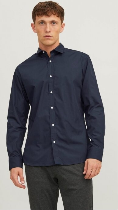 Vyriški marškiniai ilgomis rankovėmis JACK & JONES 12187222 NAVY