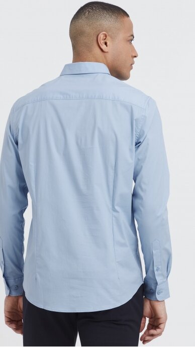 Men's light blue shirt with long sleeves SOLID 1