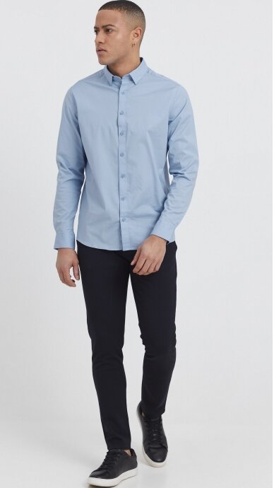 Men's light blue shirt with long sleeves SOLID 2