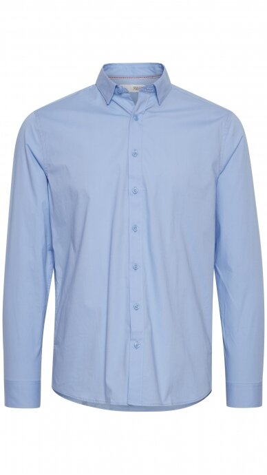 Men's light blue shirt with long sleeves SOLID 3