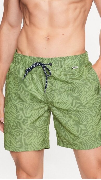 Green swimming shorts for men BLEND