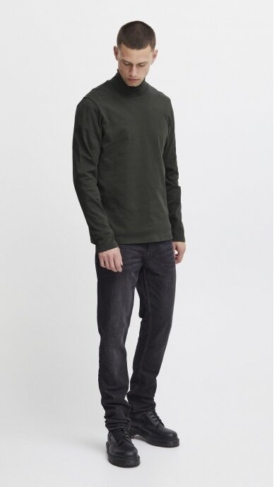 Green men's sweater with a high collar BLEND 2