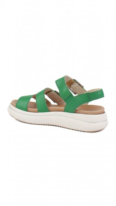 Green leather women's sandals REMONTE D0L50-52 3