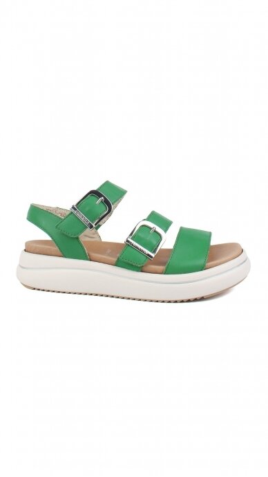 Green leather women's sandals REMONTE D0L50-52 2